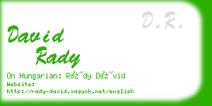 david rady business card